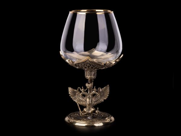 Бокал для коньяка Герб (латунь, стекло)