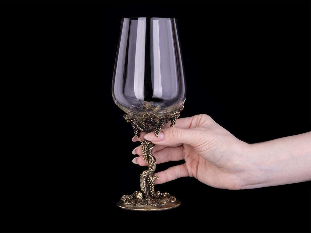 Бокал для вина Виноградная лоза (латунь, стекло)