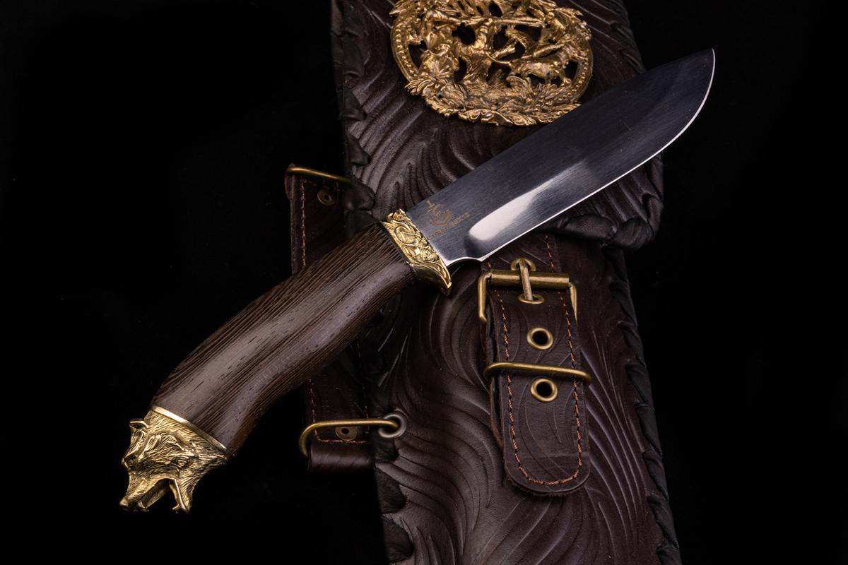 Набор шампуров Звери в чехле с ножом и накладкой охотник №1