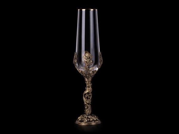 Бокал для шампанского Жар птица (Латунь, стекло)