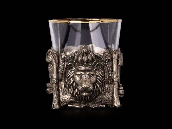 Бокал для виски Мудрый Лев (Латунь, стекло)