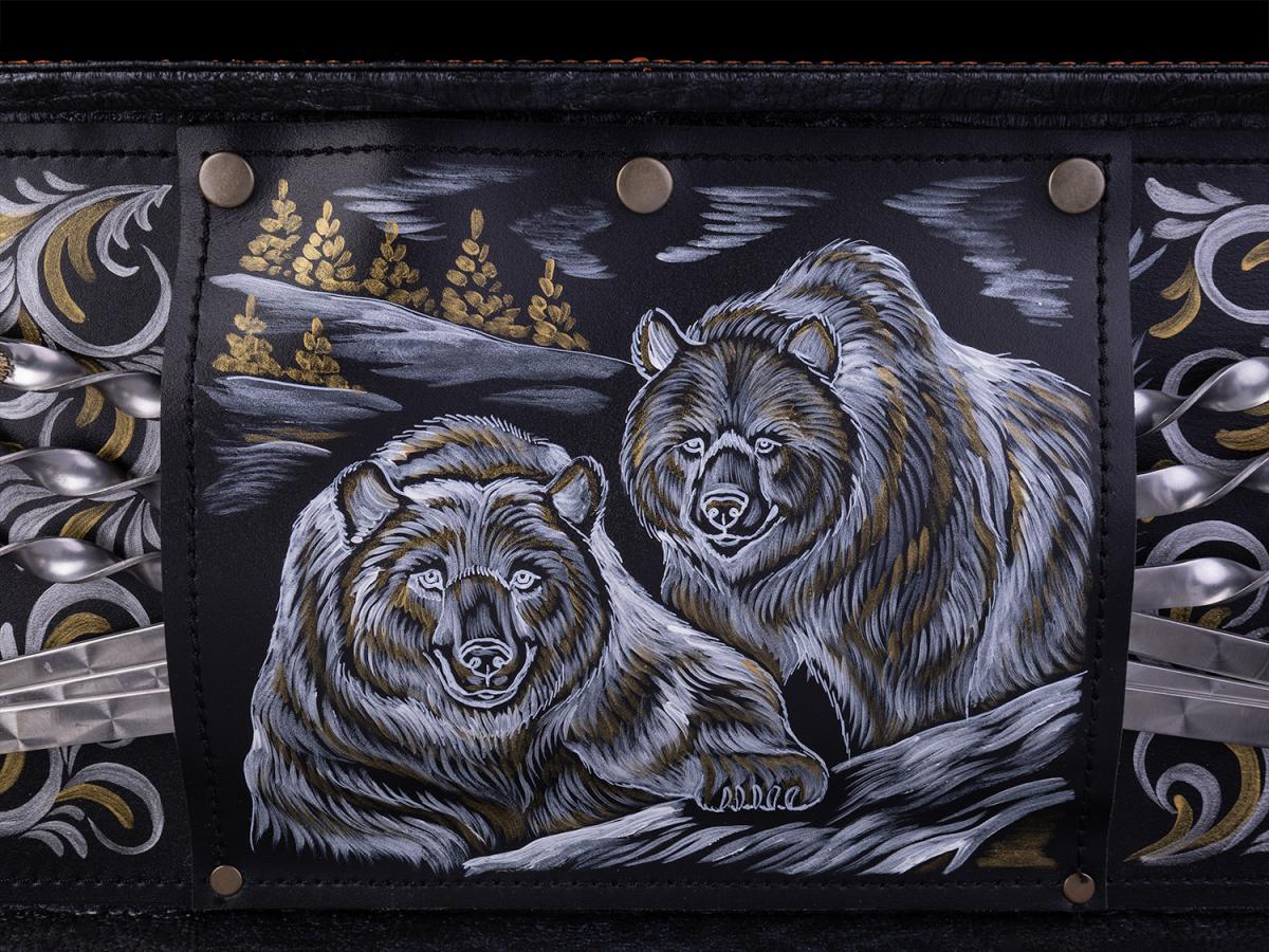 Подарочный набор для шашлыка Медведи в чемодане 