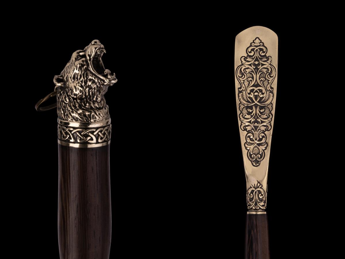 Обувная ложка Медведь кельтский узор