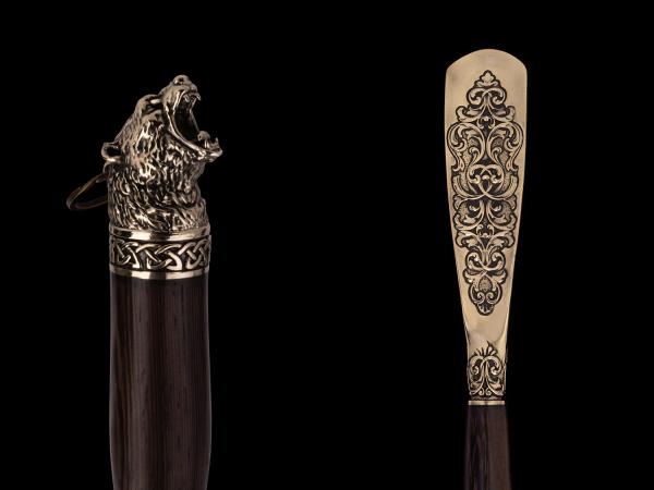 Обувная ложка Медведь кельтский узор