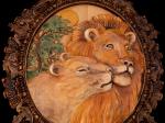 Панно резное Лев и Львица 