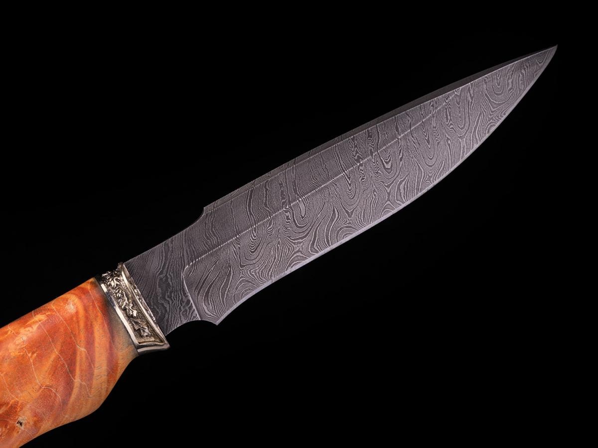 Нож Медведь премиум №1 (Дамаск, кап клёна)