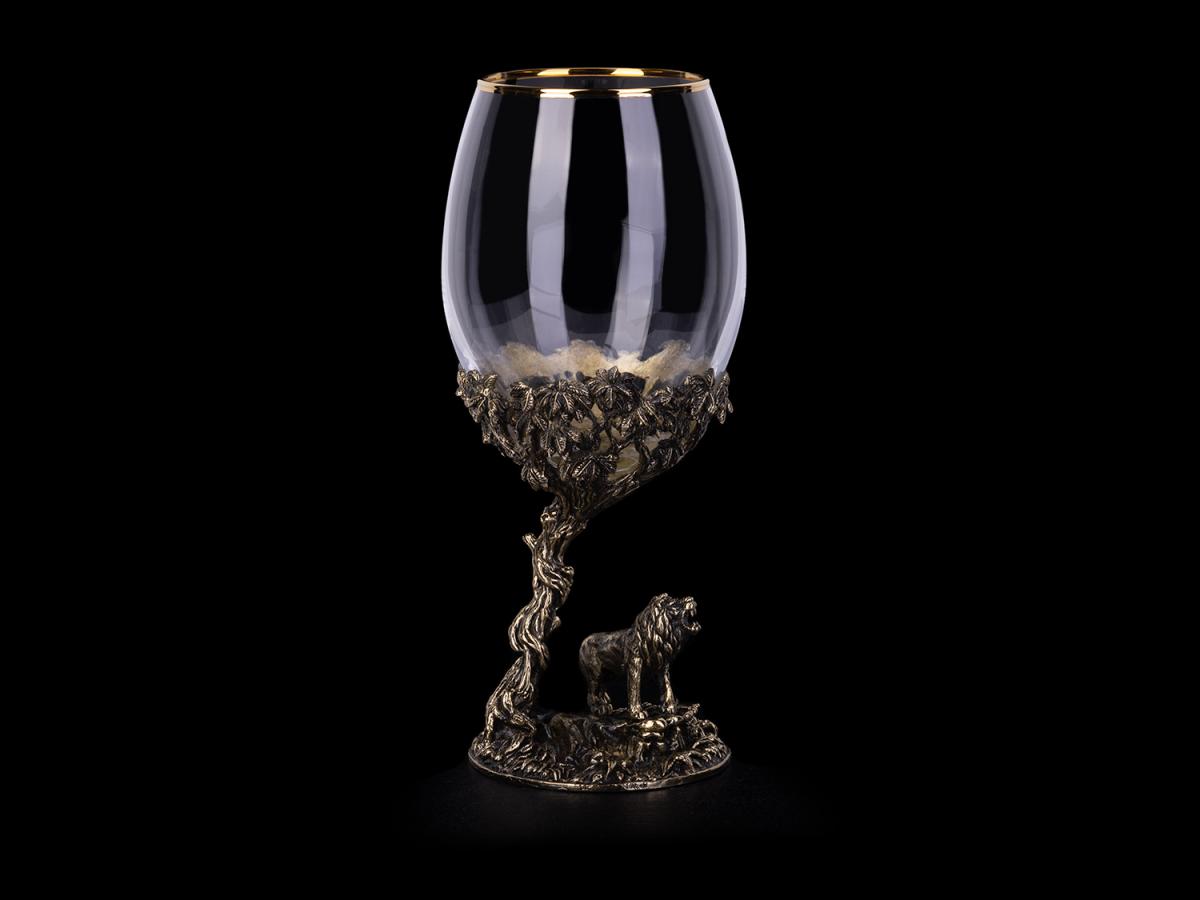 Бокал для вина Лев (Латунь, стекло)