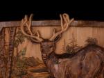 Резная деревянная картина Охота на оленя УЦЕНКА