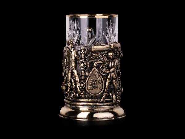 Подстаканник Нефтяники (Латунь, хрусталь)