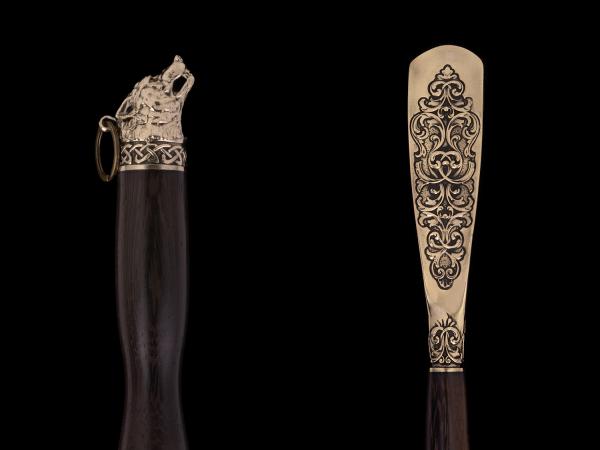 Обувная ложка Волк кельтский узор