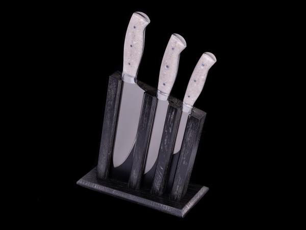 Набор цельнометаллических Кухонных ножей №2 (95х18, камень, дуб)