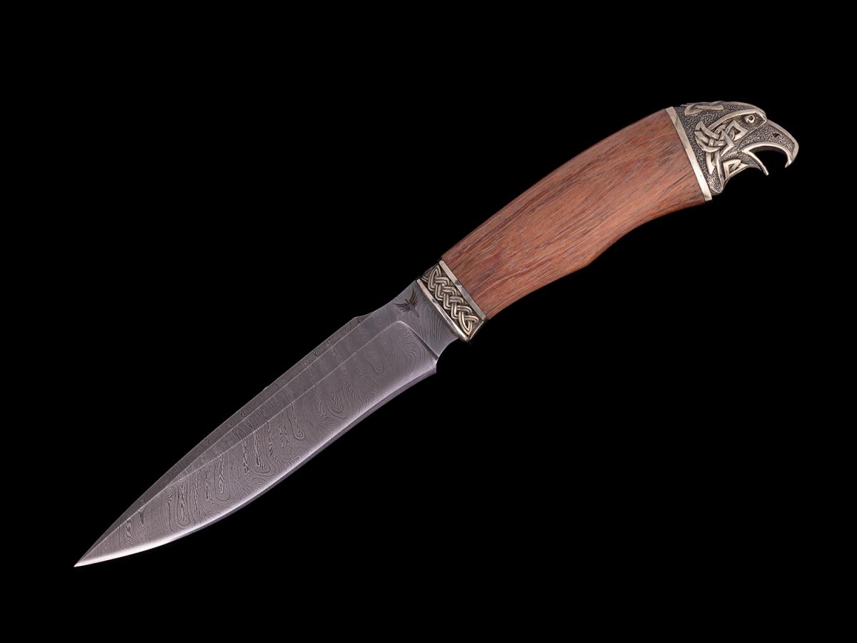 Нож Хищник (Дамаск, мельхиор, бубинга)