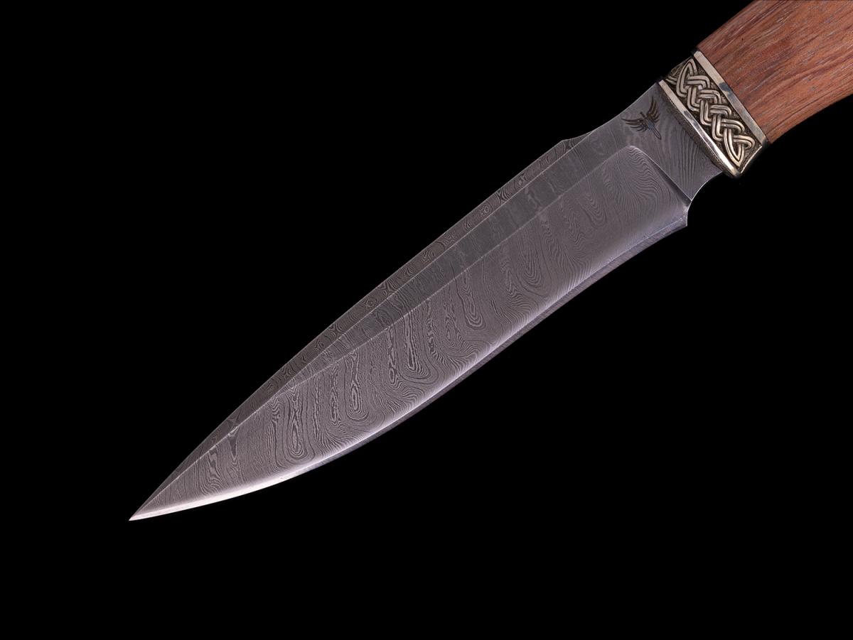 Нож Хищник (Дамаск, мельхиор, бубинга)