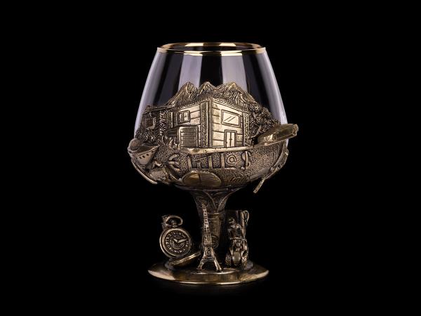 Бокал для коньяка Успешный человек (Латунь, стекло)