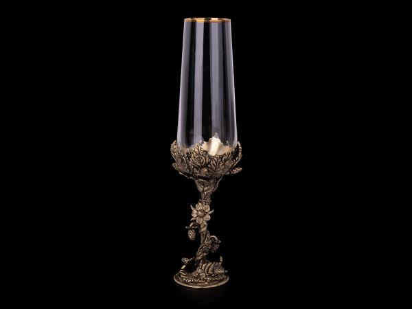 Бокал для шампанского Земляника (Латунь, стекло)