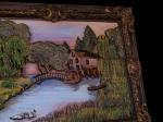 Резная картина Дом у озера 