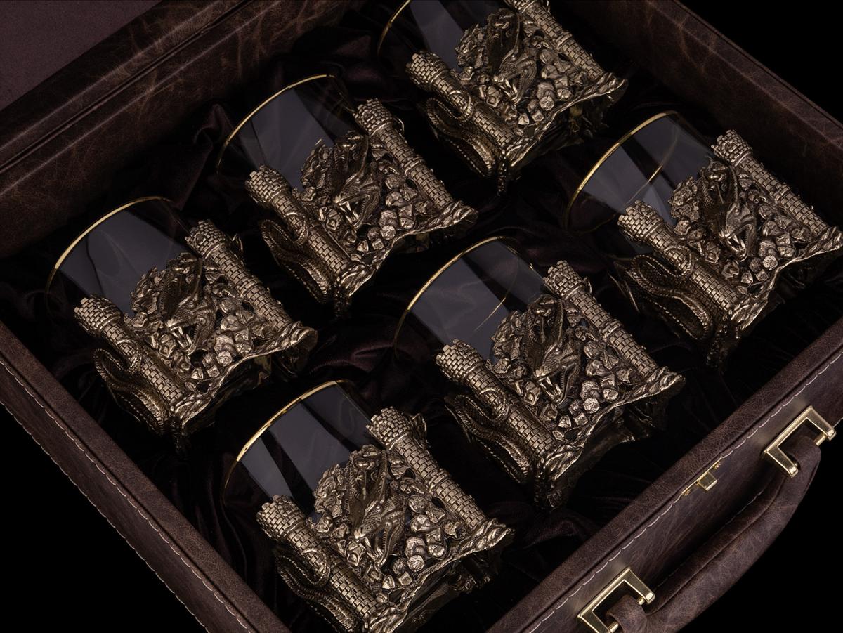 Бокалы для виски Дракон 6 шт в шкатулке