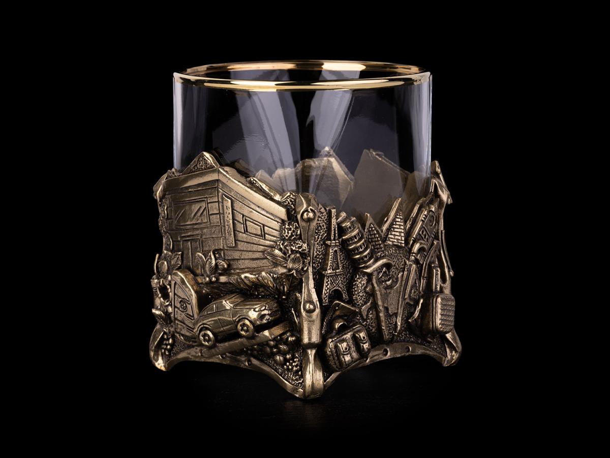 Бокал для виски Успешный человек (Латунь, стекло)