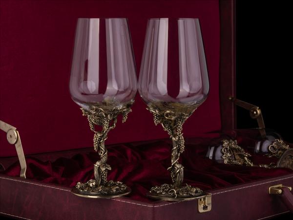 4 бокала для вина в кейсе Виноградная лоза