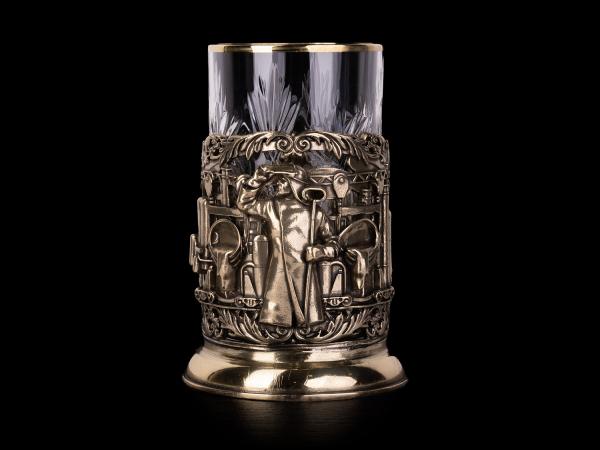 Подстаканник Металлург (Латунь, хрусталь)