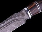 Нож Ворон (Дамасская сталь, вставка айронвуд, стабилизированная карельская берёза)