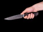 Нож Ворон (Дамасская сталь, вставка айронвуд, стабилизированная карельская берёза)