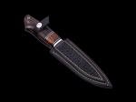 Нож Ворон (Дамасская сталь, вставка айронвуд, стабилизированная карельская берёза)