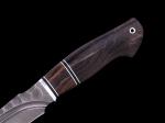 Нож Ворон (Дамасская сталь, вставка айронвуд, стабилизированная карельская берёза)