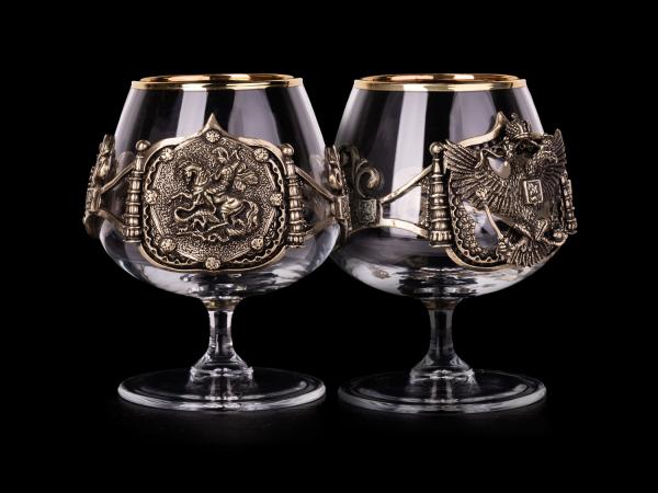 Бокалы для коньяка Герб и Георгий Победоносец (Серия классик)