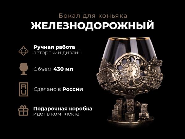 Бокал для коньяка Железнодорожный (Латунь, стекло)