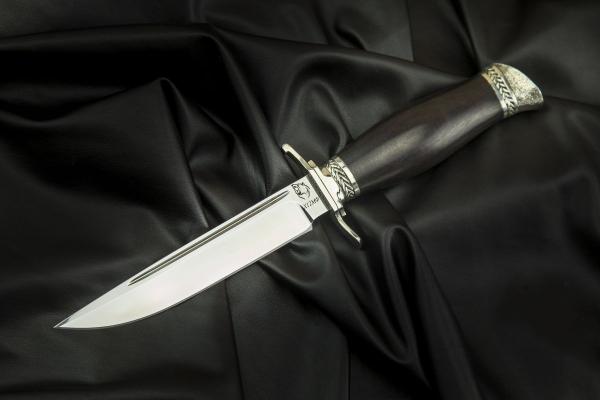 Финка НКВД разборная (сталь Х12МФ, черный граб, литье мельхиор)
