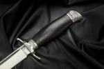 Финка НКВД разборная (М390, стабилизированный черный граб, литье мельхиор, деревянные ножны)