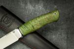 Нож Лиса (N690, стабилизированная карельская береза)