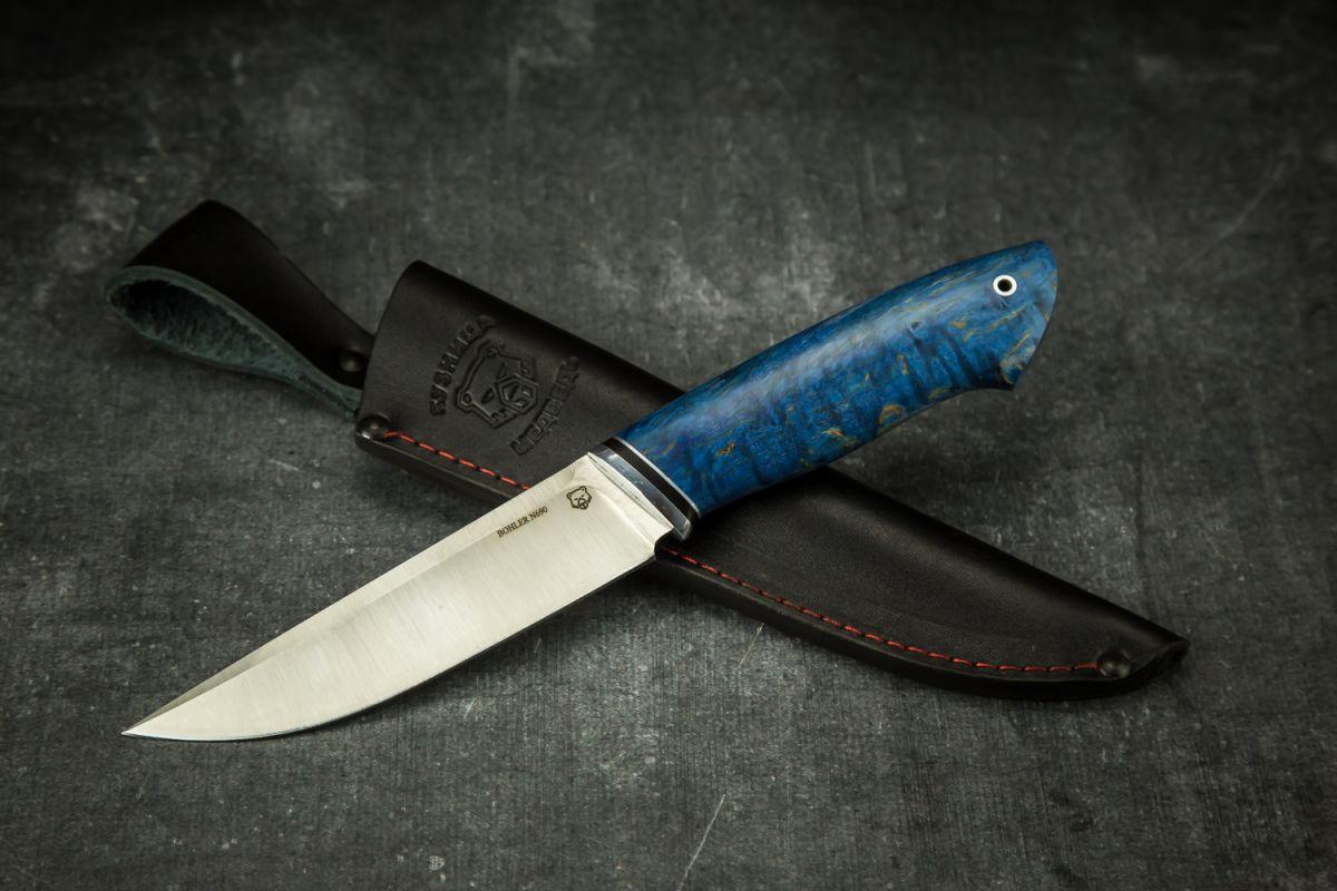 Нож Русский 2 (N690, стабилизированная карельская береза)