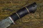 Нож Лиман (дамаск, чёрный граб, вставка береста)