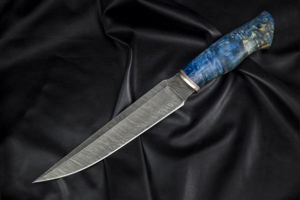 Нож Каратель (дамаск 1200 слоёв, стабилизированная карельская береза)