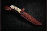 Нож Осьминог (торцевой дамаск, резная рукоять ручной работы)
