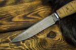 Нож Ворон (дамаск, береста, дюраль)