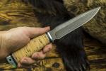 Нож Ворон (дамаск, береста, дюраль)