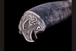 Нож Ворон (95х18, стабилизированная карельская берёза, литьё мельхиор 2)