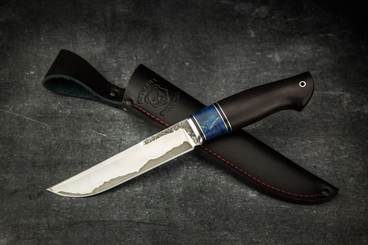 Нож Таежный (Х12МФ в обкладках 95Х18, черный граб, карельская береза)