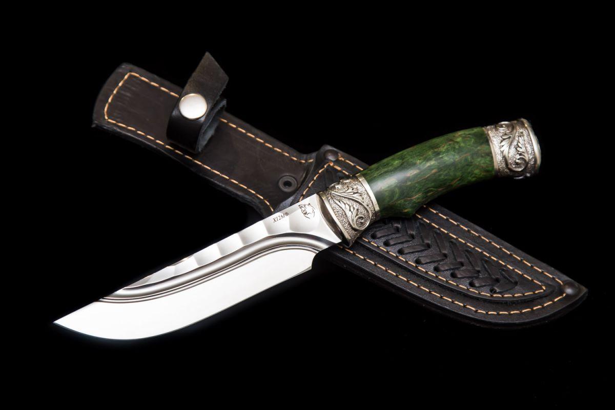 Нож Походный (Х12МФ, стабилизированная карельская берёза)