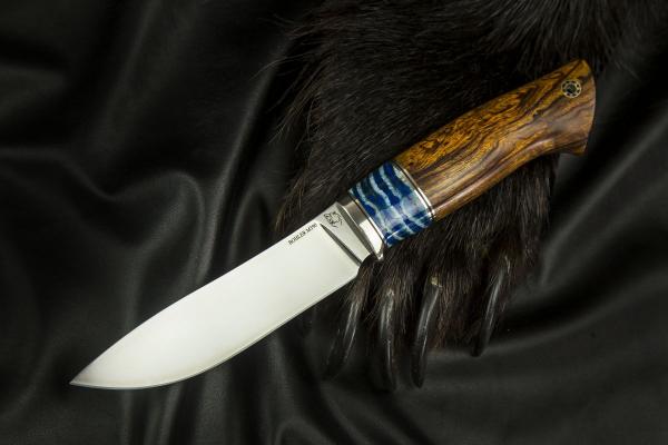 Нож Крит (M390, больстер мельхиор, айронвуд, вставка зуб мамонта)