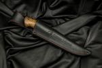 Нож Крит (M390, больстер мельхиор, вставка айронвуд, стабилизированная карельская береза)