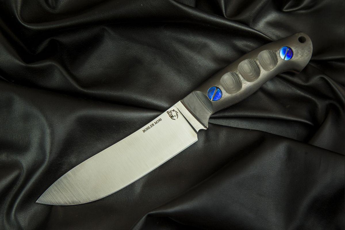 Нож Сибирь (M390, карбон, цельнометаллический)