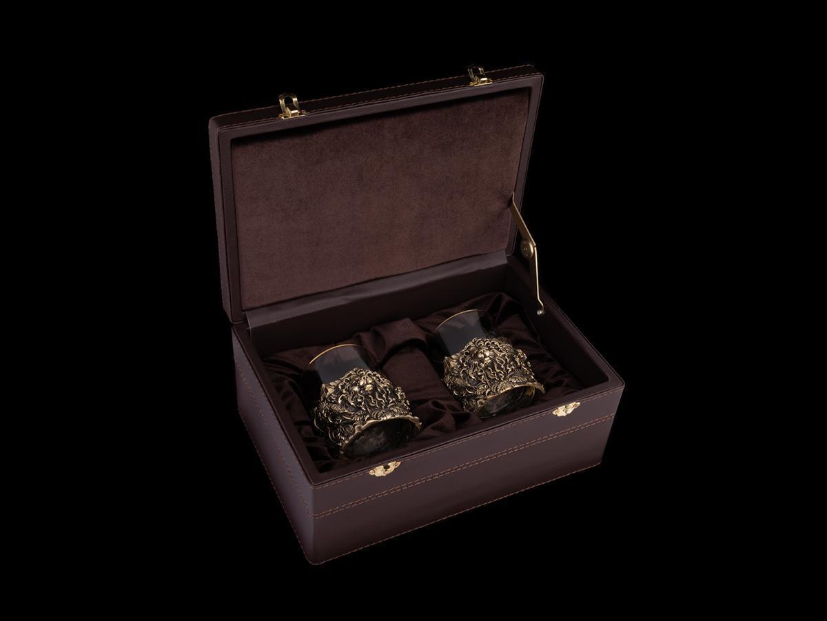 Бокал для виски Акула бизнеса (Латунь, стекло)