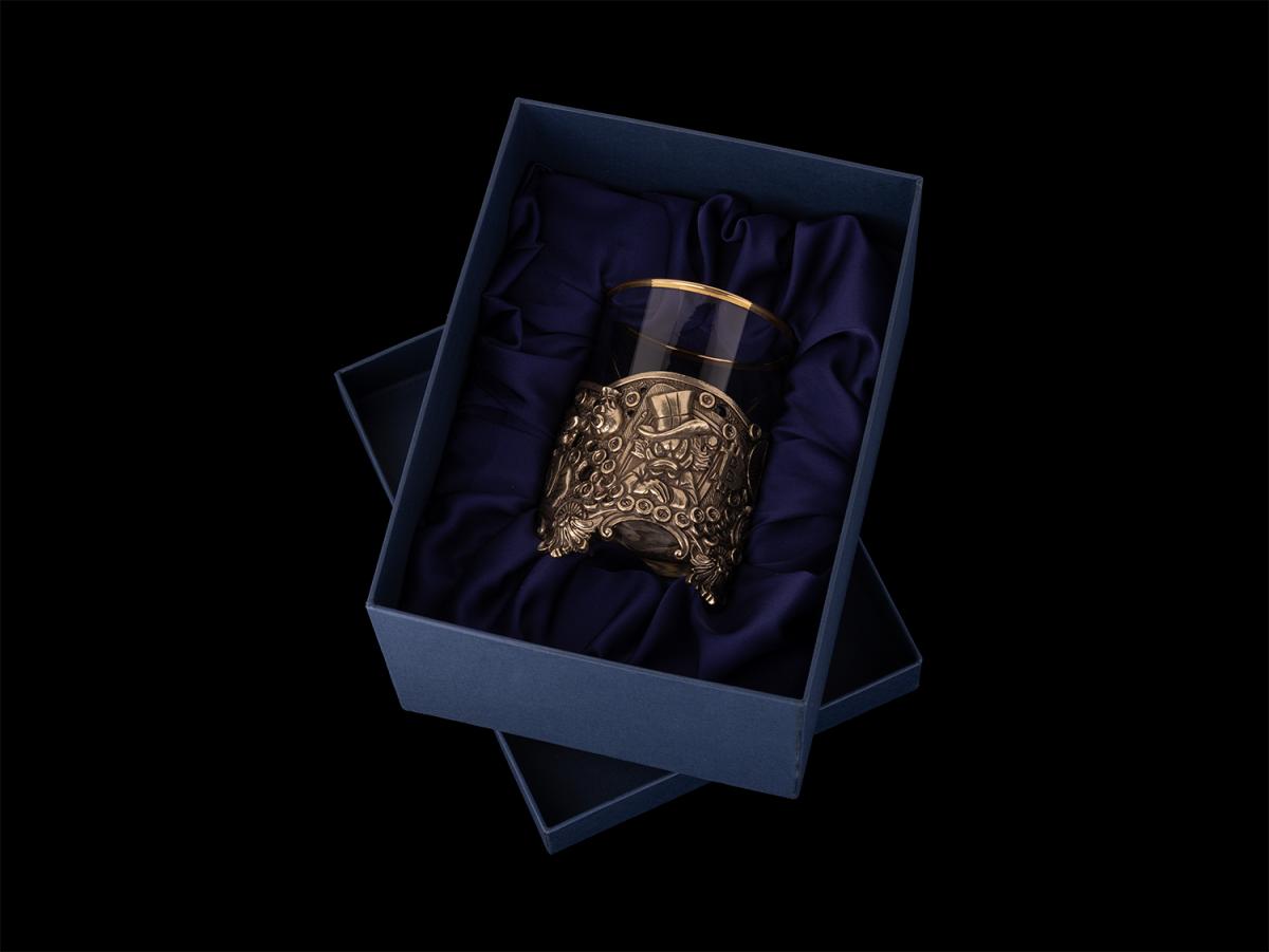 Бокал для виски Акула бизнеса (Латунь, стекло)