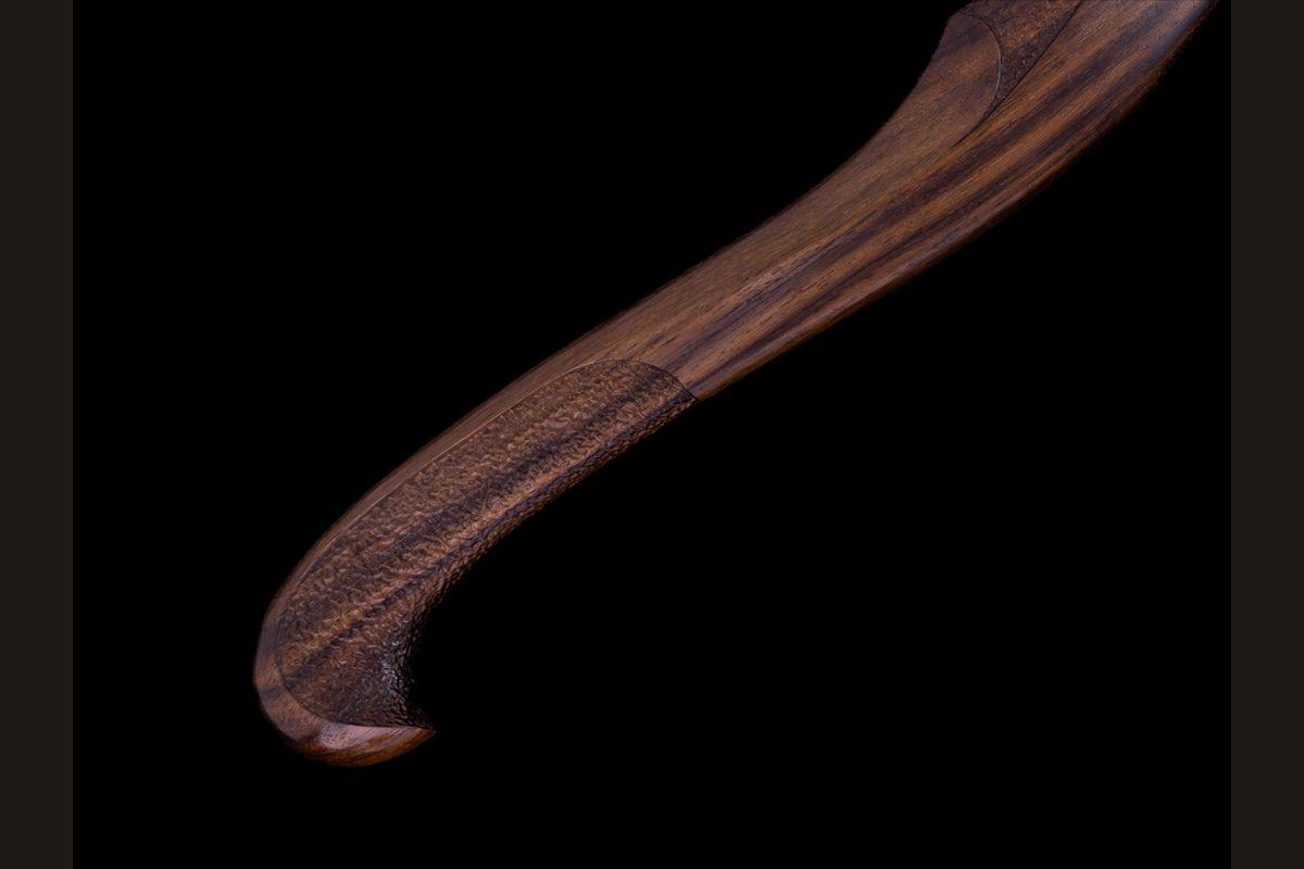 Авторский топор Викинг (Мозаичный дамаск с никелем, палисандр, ручная резьба)