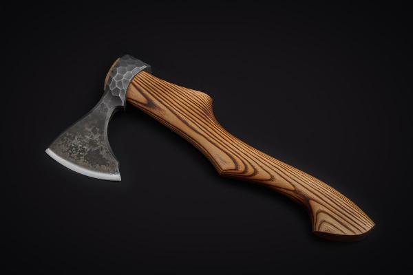 Топор малый №2 (шх15 + у10а, под камень, рукоять ясень)