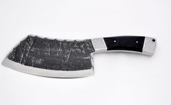 Тяпка №6 (х12мф, цельнометаллическая, со следами ковки, граб, резная)